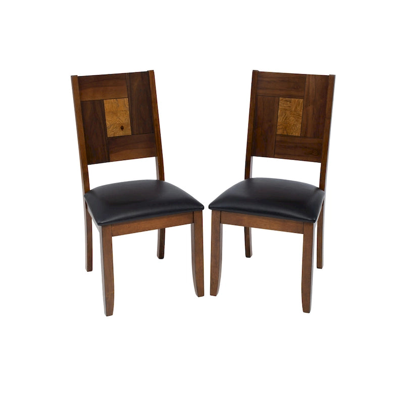 Two Tone Walnut - Ash Solid Dining Set 7 Piece