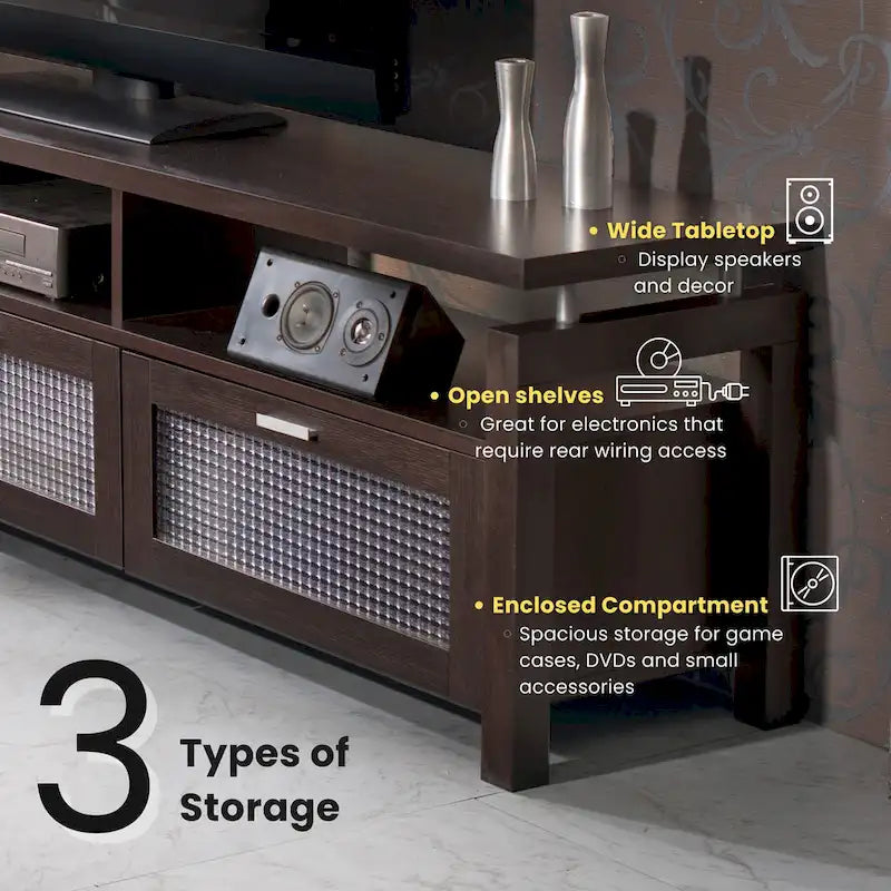 Posa Contemporary Espresso 71-inch Storage TV Console by Furniture of America