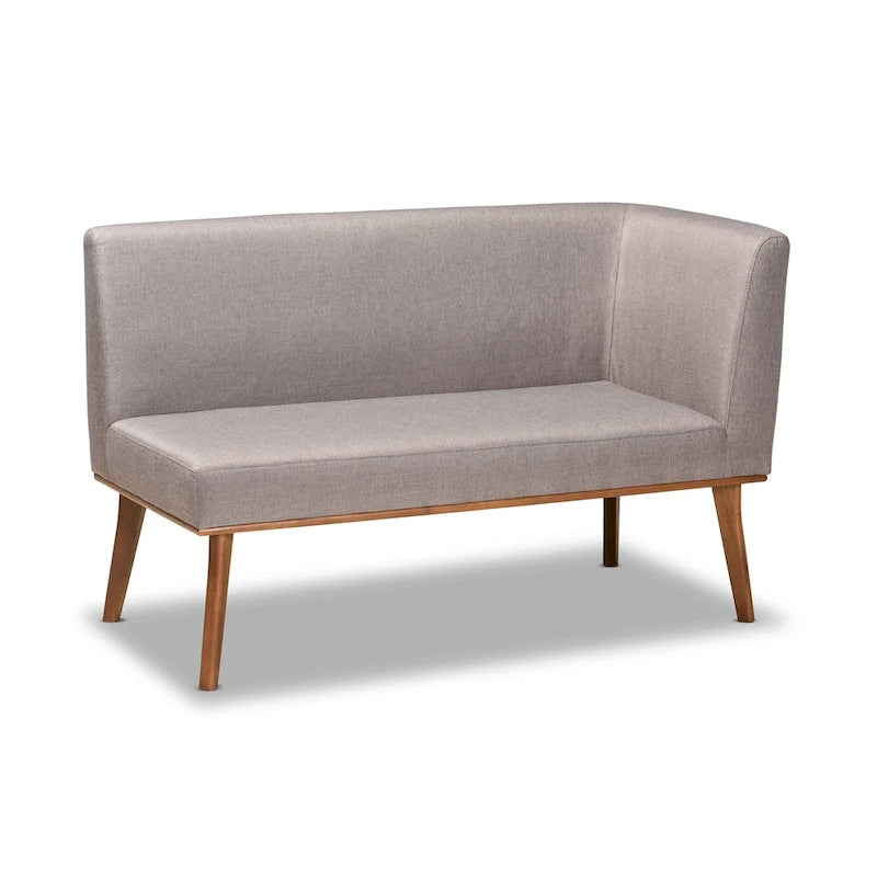 Odessa Grey Fabric and Walnut Finished Wood 5-PC Dining Nook Set