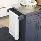 HOMCOM Kitchen Island on Wheels, Rolling Kitchen Cart with Stainless Steel Countertop, Drawer, Gray