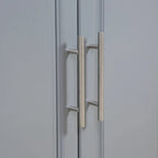 HOMCOM Rolling Kitchen Island with Storage, Portable Kitchen Cart with Stainless Steel Top, Gray