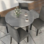 Paulina Contemporary Grey Faux Marble 5-Piece Round Dining Table Set by Furniture of America