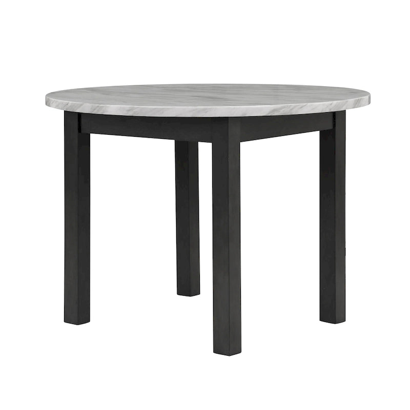 Paulina Contemporary Grey Faux Marble 5-Piece Round Dining Table Set by Furniture of America