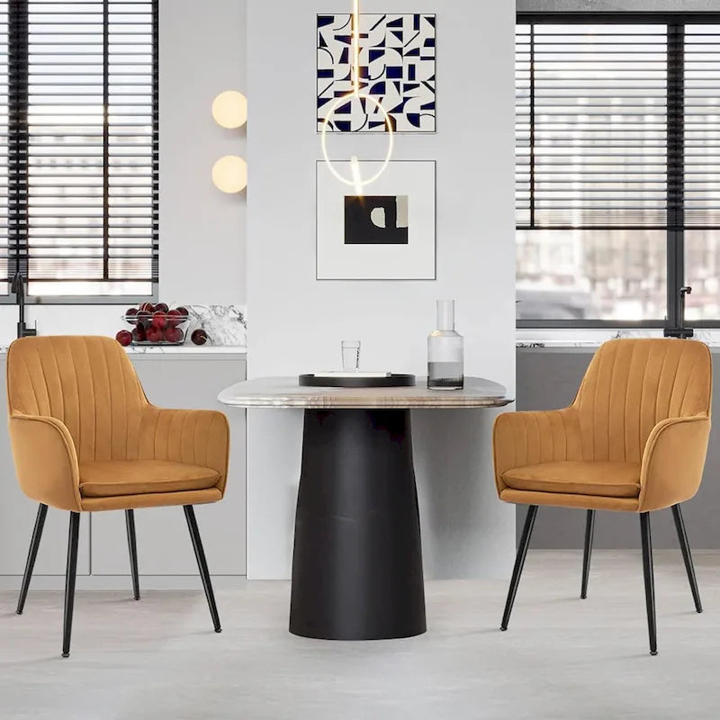 Modern Living Dining Room Accent Arm Chairs (Set of 2) by CangLong - N/A