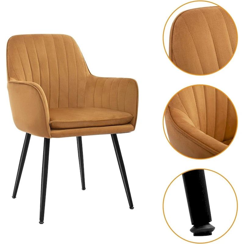 Modern Living Dining Room Accent Arm Chairs (Set of 2) by CangLong - N/A