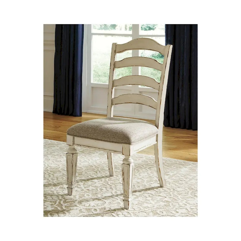 Signature Design by Ashley Nettle Bank Chipped White Dining Room Chair (Set of 2)