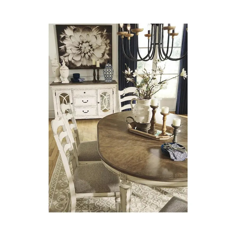 Signature Design by Ashley Nettle Bank Chipped White Dining Room Chair (Set of 2)