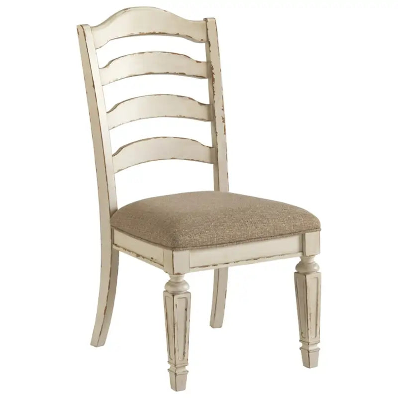 Signature Design by Ashley Nettle Bank Chipped White Dining Room Chair (Set of 2)