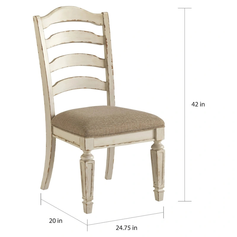 Signature Design by Ashley Nettle Bank Chipped White Dining Room Chair (Set of 2)