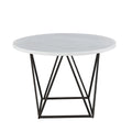 Steve Silver Ranger White Marble Top Round Dining Table