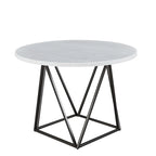 Steve Silver Ranger White Marble Top Round Dining Table