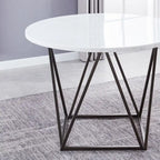 Steve Silver Ranger White Marble Top Round Dining Table