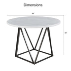 Steve Silver Ranger White Marble Top Round Dining Table