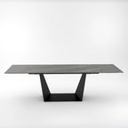Davee Extendable Dining Table with Slate black Ceramic Top - 106.3/70.87*35.43*29.53