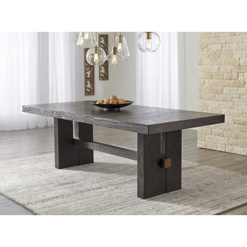 Burkhaus Dark Brown Rectangle Dining Room Extendable Table - 40 W x 90 D x 30.25 H
