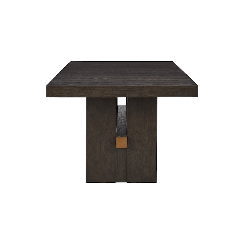Burkhaus Dark Brown Rectangle Dining Room Extendable Table - 40 W x 90 D x 30.25 H