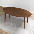 Kailey Mid Century 67-inch Oval Solid Wood Dining Table in Brown - 67 inches