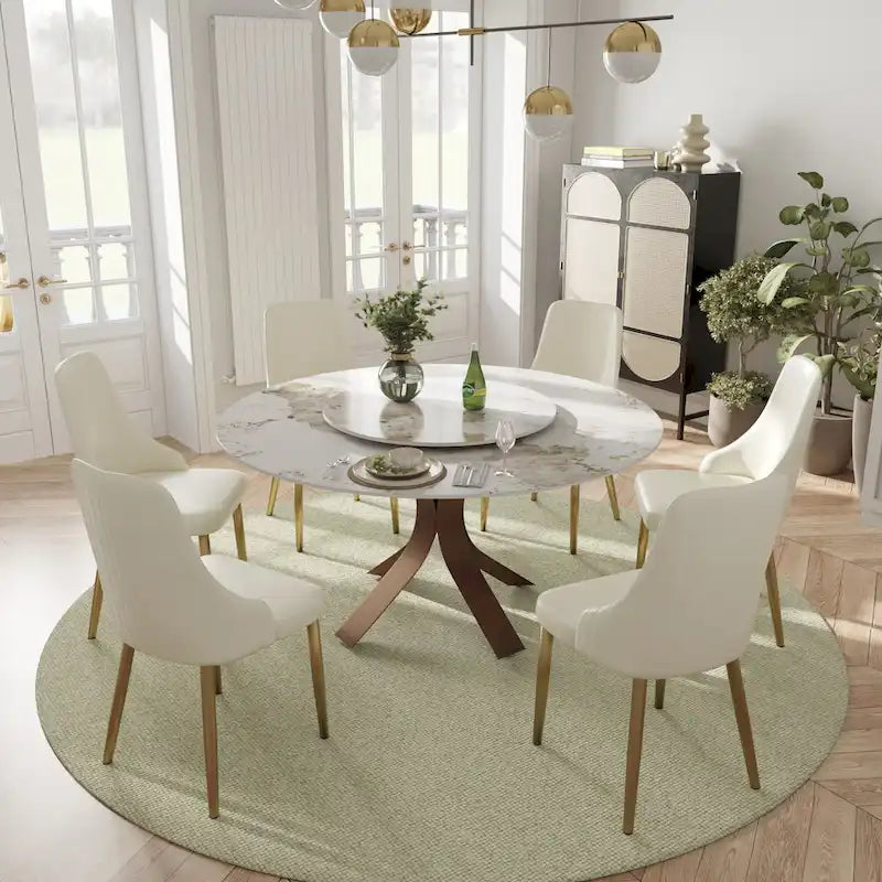 Set of 2 Upholstered PU Leather Dining Chairs Side Chair