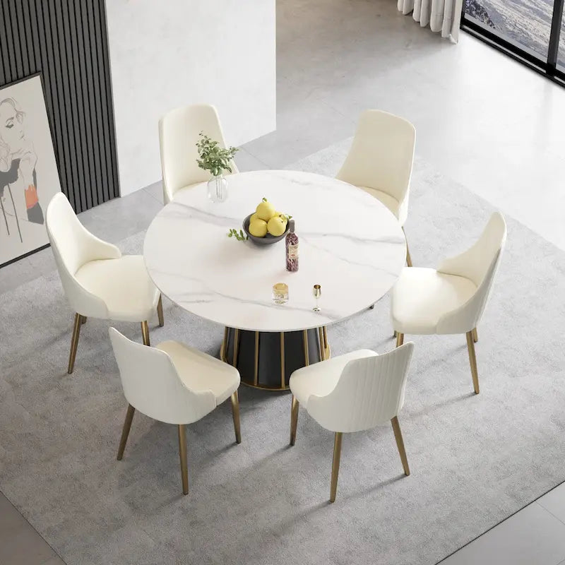 Set of 2 Upholstered PU Leather Dining Chairs Side Chair