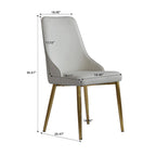 Set of 2 Upholstered PU Leather Dining Chairs Side Chair