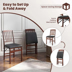 2 Pack Folding Dining Chairs Foldable Chairs w/ High Backrest