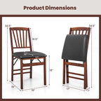 2 Pack Folding Dining Chairs Foldable Chairs w/ High Backrest