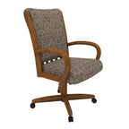 Chromcraft Darell Caster Dining Chair in Chestnut Finish