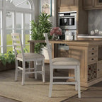 Furniture of America Biaz Farmhouse White Wood Counter Height Chairs (Set of 2)