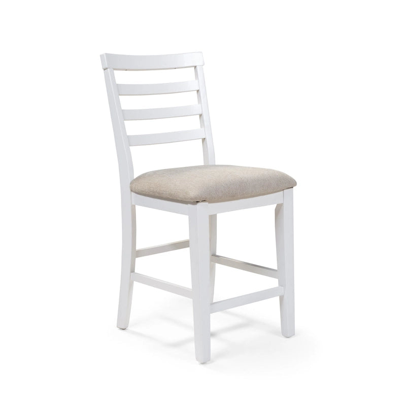 Furniture of America Biaz Farmhouse White Wood Counter Height Chairs (Set of 2)