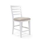 Furniture of America Biaz Farmhouse White Wood Counter Height Chairs (Set of 2)