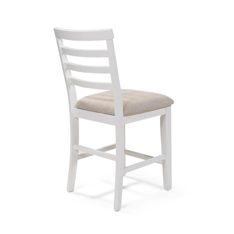 Furniture of America Biaz Farmhouse White Wood Counter Height Chairs (Set of 2)