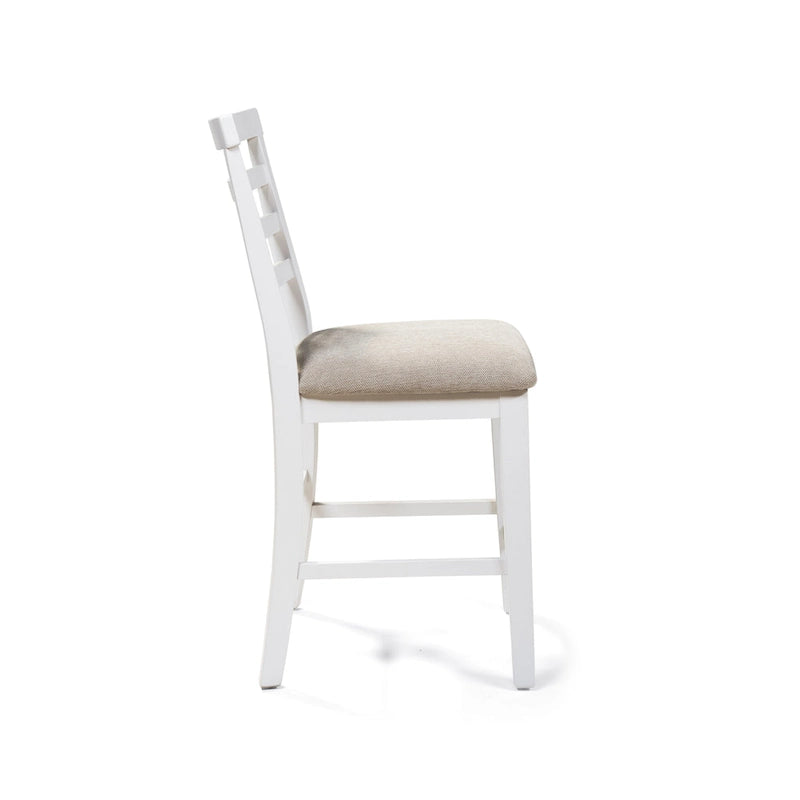 Furniture of America Biaz Farmhouse White Wood Counter Height Chairs (Set of 2)