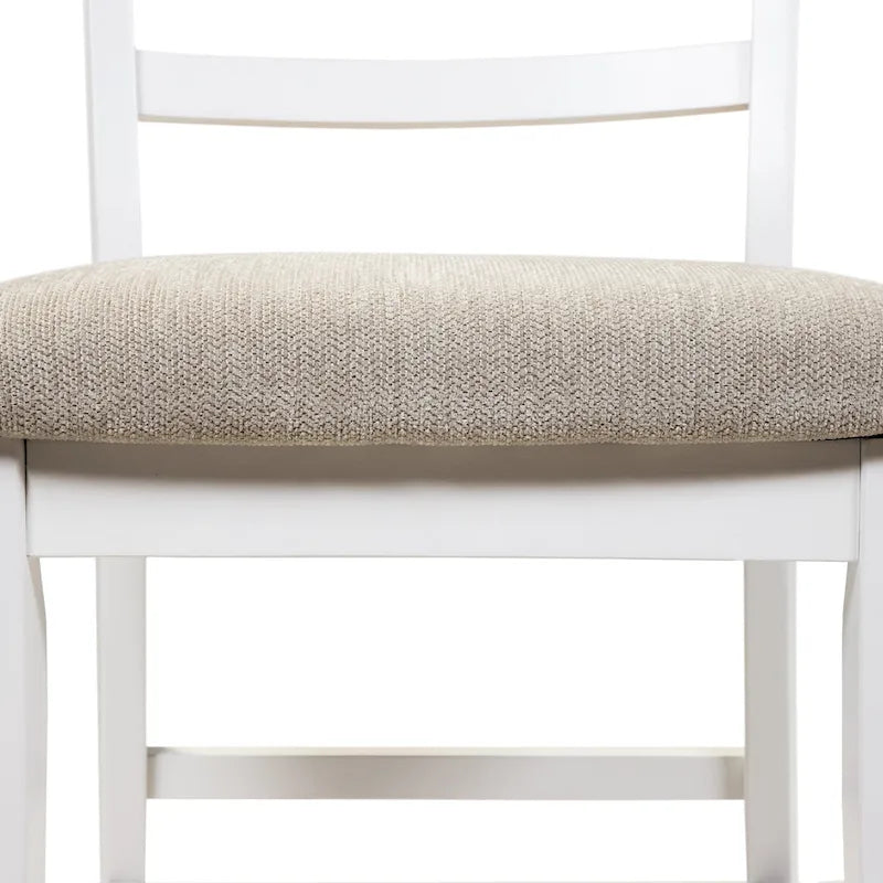Furniture of America Biaz Farmhouse White Wood Counter Height Chairs (Set of 2)