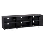 Fiji Black TV Stand with Glass Doors, For TVs up to 85 Inches