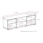 Fiji Black TV Stand with Glass Doors, For TVs up to 85 Inches