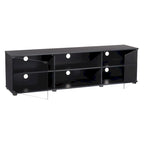 Fiji Black TV Stand with Glass Doors, For TVs up to 85 Inches