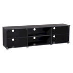 Fiji Black TV Stand with Glass Doors, For TVs up to 85 Inches