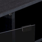 Fiji Black TV Stand with Glass Doors, For TVs up to 85 Inches