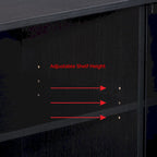 Fiji Black TV Stand with Glass Doors, For TVs up to 85 Inches