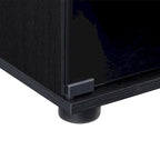 Fiji Black TV Stand with Glass Doors, For TVs up to 85 Inches