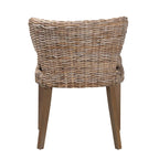 bali & pari Niesha Bohemian Grey Natural Kubu Rattan and Mahogany Wood Dining Chair