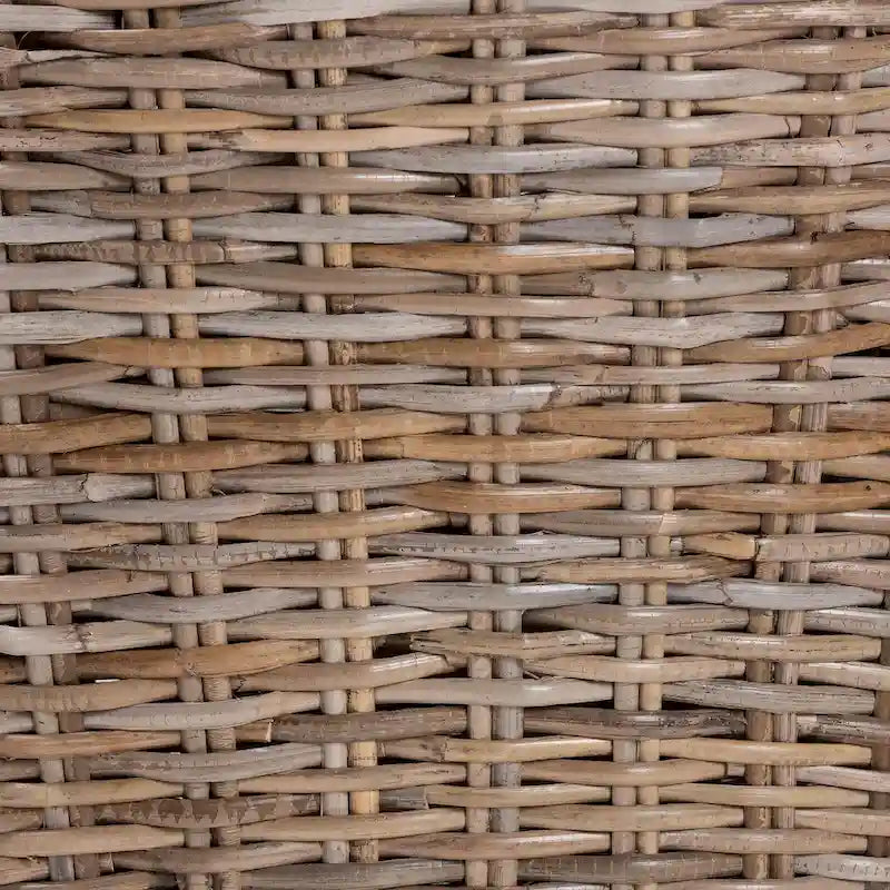 bali & pari Niesha Bohemian Grey Natural Kubu Rattan and Mahogany Wood Dining Chair