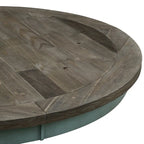 Roundhill Furniture Prato Round 2-tone Blue and Brown Wood Dining Table