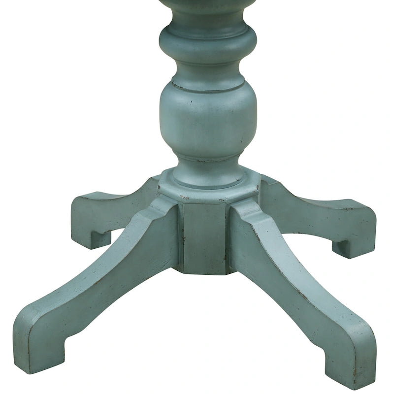 Roundhill Furniture Prato Round 2-tone Blue and Brown Wood Dining Table