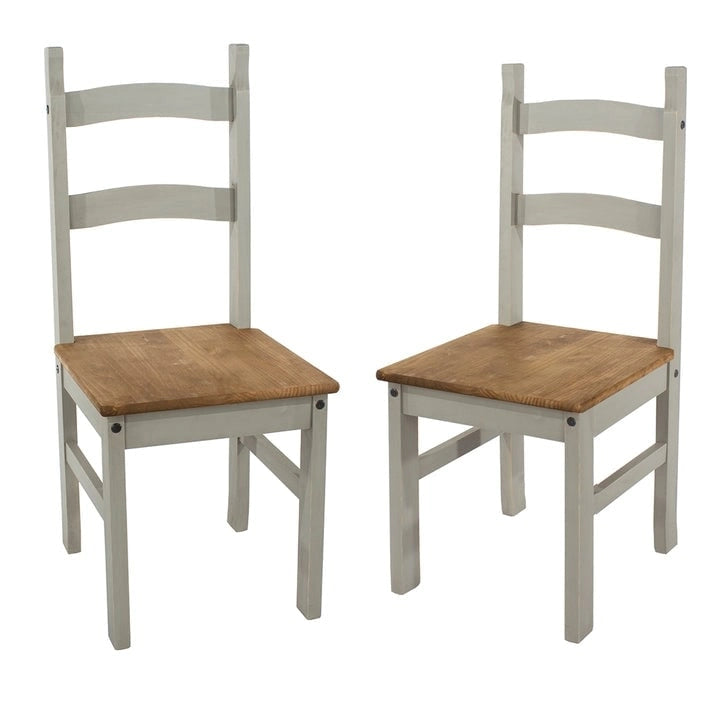 Solid Wood Dining Chairs (Set of 2) Farmhouse - Corona Collection