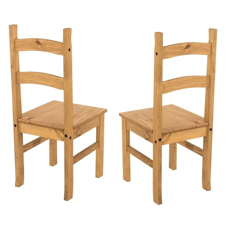 Solid Wood Dining Chairs (Set of 2) Farmhouse - Corona Collection
