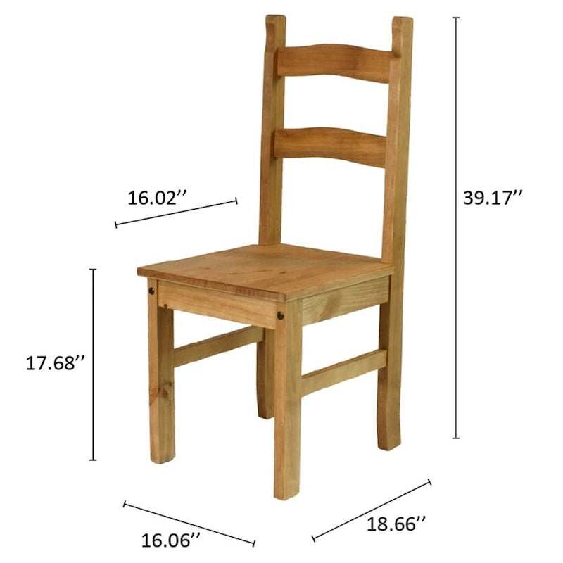 Solid Wood Dining Chairs (Set of 2) Farmhouse - Corona Collection