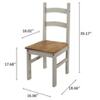 Solid Wood Dining Chairs (Set of 2) Farmhouse - Corona Collection