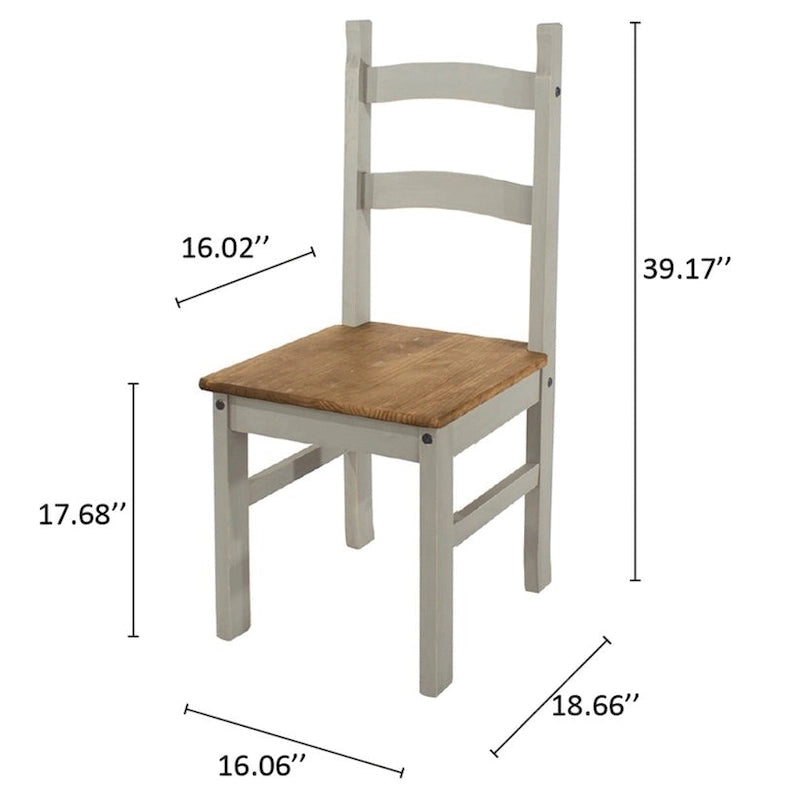 Solid Wood Dining Chairs (Set of 2) Farmhouse - Corona Collection