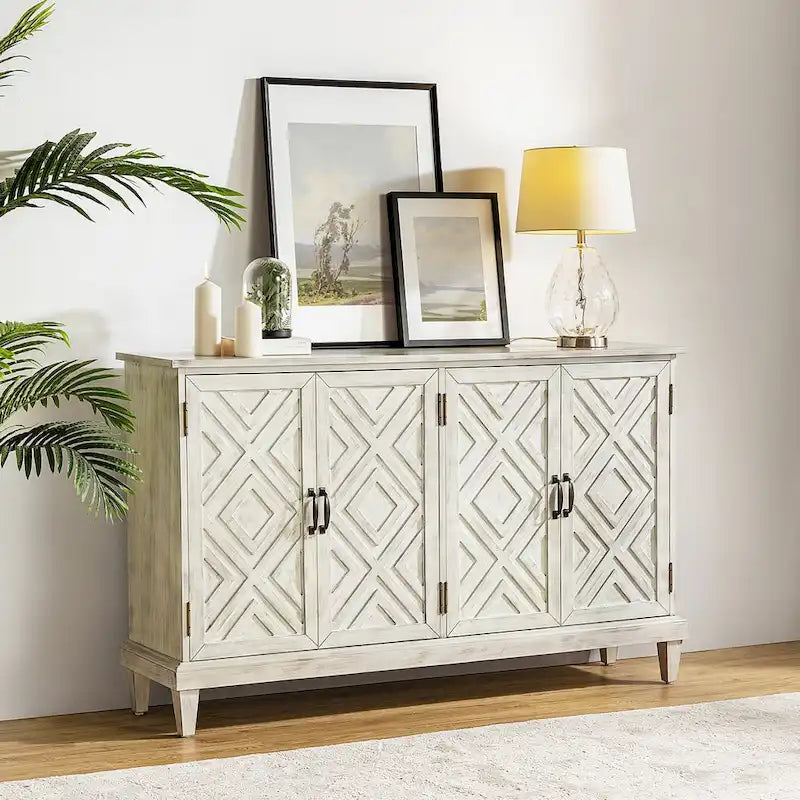 Angel Traditional Distressed Storage Sideboard with Adjustable Shelves by HULALA HOME